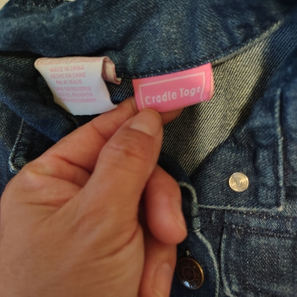 Kids Denim Jacket with Floral Embroidery - Picture 3 of 6